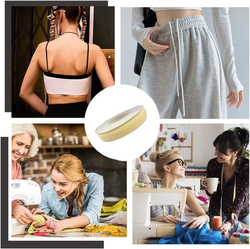 XMF Silicone Gripper Tape for Clothing, Stretchy Silicone Elastic Tape 5/8'' Width for Garment Accessory 5 Yards per Roll(Beige) - Image 5
